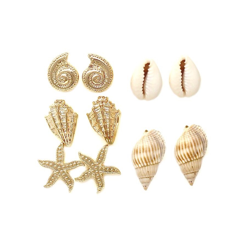 Seashell Stud Earring Set 5 pairs (G5)